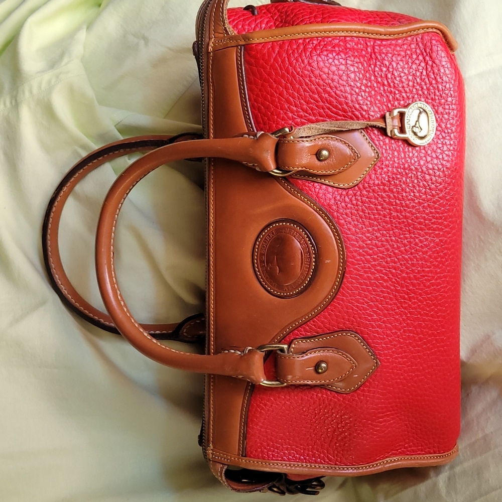 Red Dooney & Bourke Vintage AWL Doctor Bag Purse Satchel